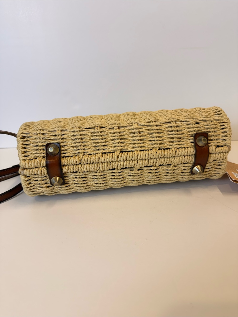 Patricia Nash Vintage Style Susella Wicker Crossbody Bag Natural Straw /Leather - Picture 7 of 10